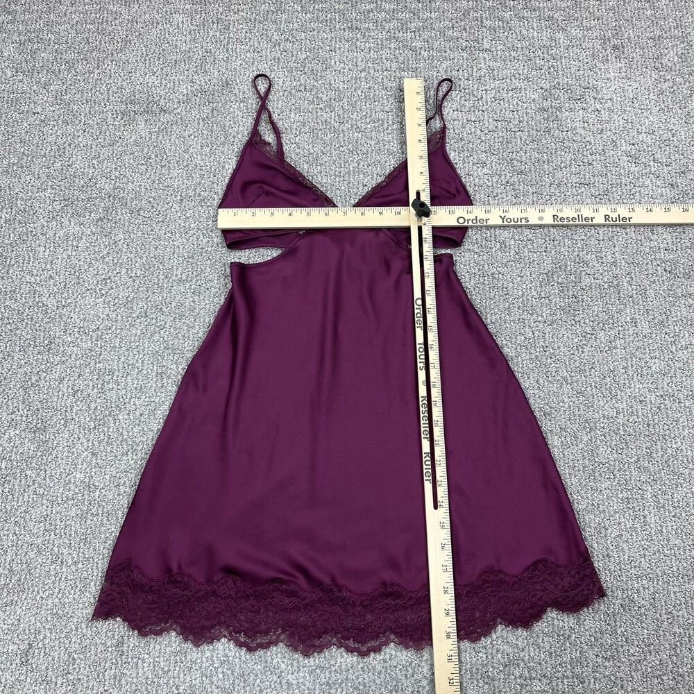 Victorias Secret Chemise Nightgown Womens Small Purple Satin Lace Sexy Slip - Picture 3 of 6